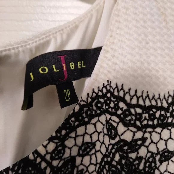 Jolibel black and white sleeveless dress. Zipper in the back, - Picture 3 of 8